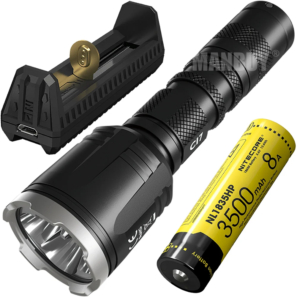 NITECORE CI7+ F1 зарядное устройство power Bank+ NL1835HP аккумулятор 2500 LMs ИК-фонарик двойной луч импульсный фонарь для кемпинга и охоты