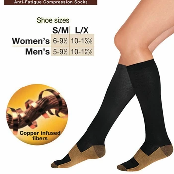 

Pressure Calf Stockings Ankle Protection Sweat Absorbing High Quality Copper Infused Fibers Material Sports Leisure Stockings