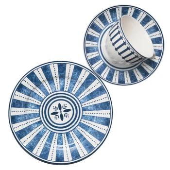 

Luxury Ceramic Cup Coffee Saucer Nordic Bule Afternoon Set Tea Cups Home Eco Friendly Kubek Drewniany Kitchen Dining Bar EF50CS