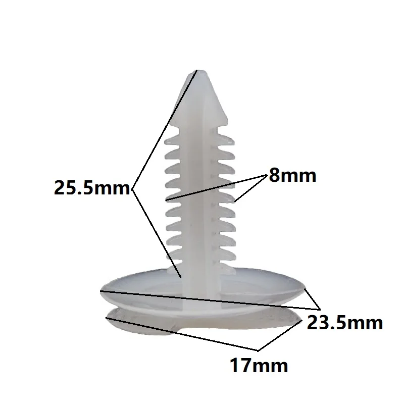 

30pcs Car Vehicle White Plastic Retainer Rivet Push in 8mm Door Panel Trim Fastener Clip