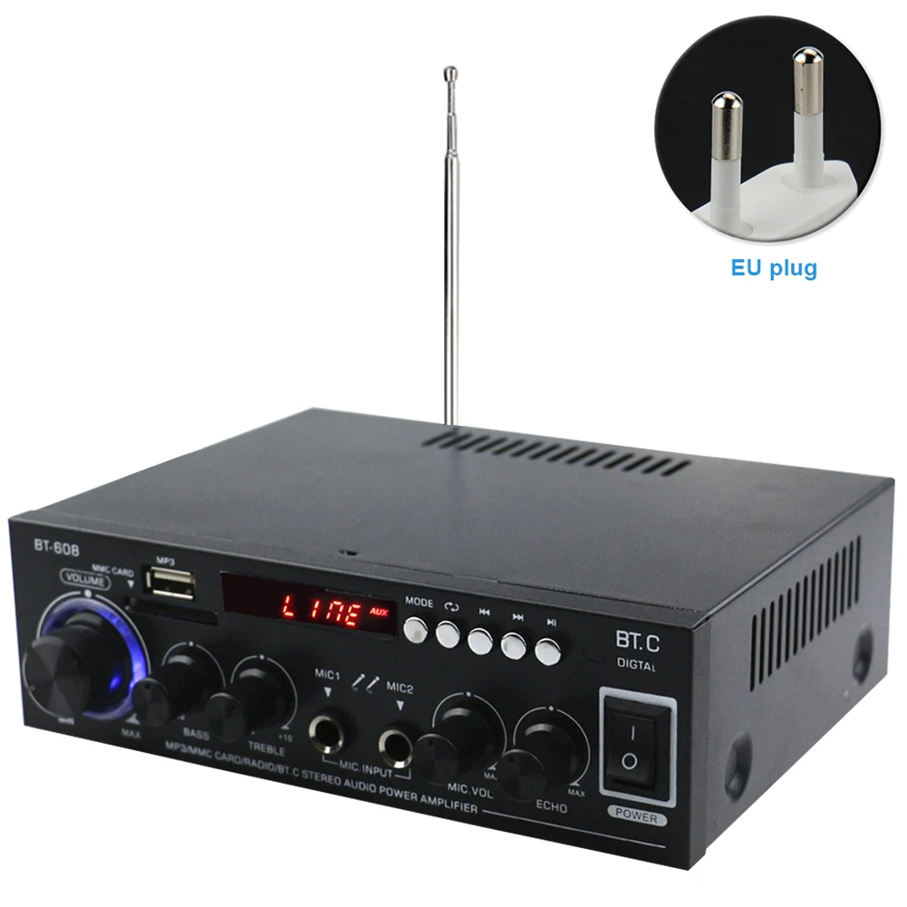 

USB Flash Disk Low Distortion Stand Portable Gift Audio Amplifier Black HIFI Music Home Bluetooth Mini Iron Remote Control