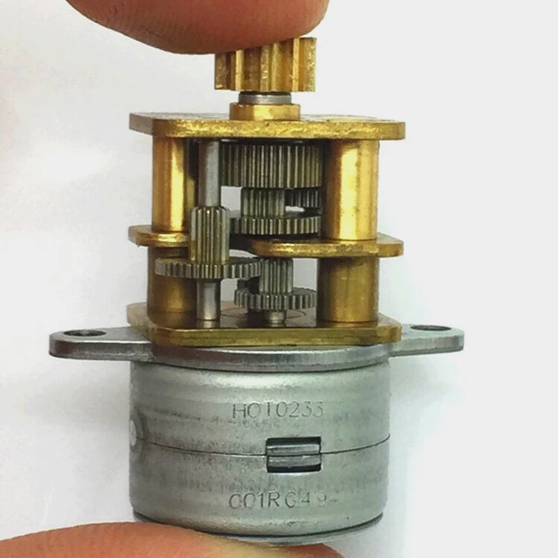 Микро-15 мм металлический Шестерни шаговый двигатель 10 зубов 5 V-12 V 2-фазный 4-проводной мини точность снижение Шестерни коробка шаговый двигатель Камера