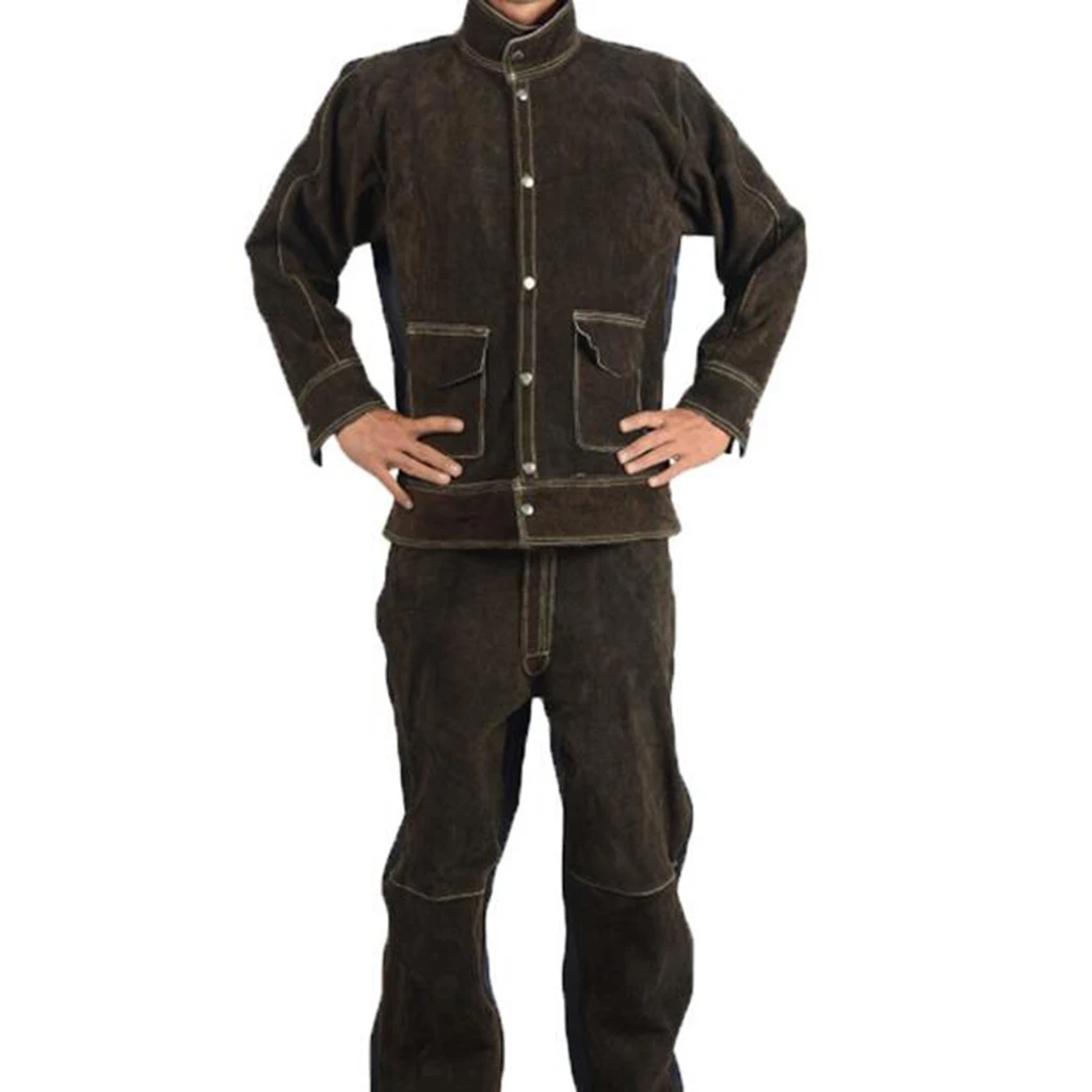 

Flame Retardant Cowhide Leather Protective Clothing Welding Jacket Welding Pants Safety Clothing Worker Uniform
