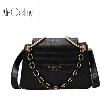 

Baggage Girls 2019 New Type Baggage Wholesale with Stone Grained Hand-held Slanting Fashion Chain Alphabet Baggage