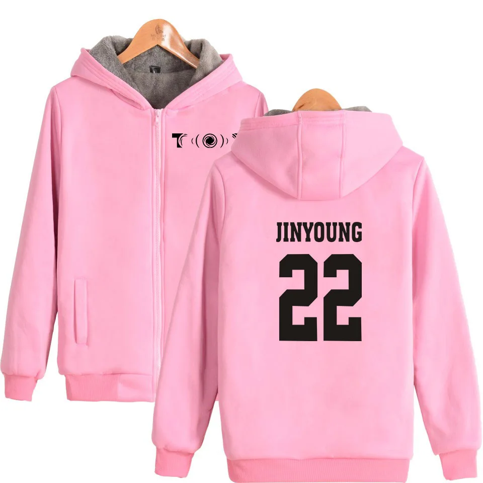 AliExpress стиль GOT7 мужское комбинированное двухмерное толстое хлопковое пальто на молнии для мужчин и женщин
