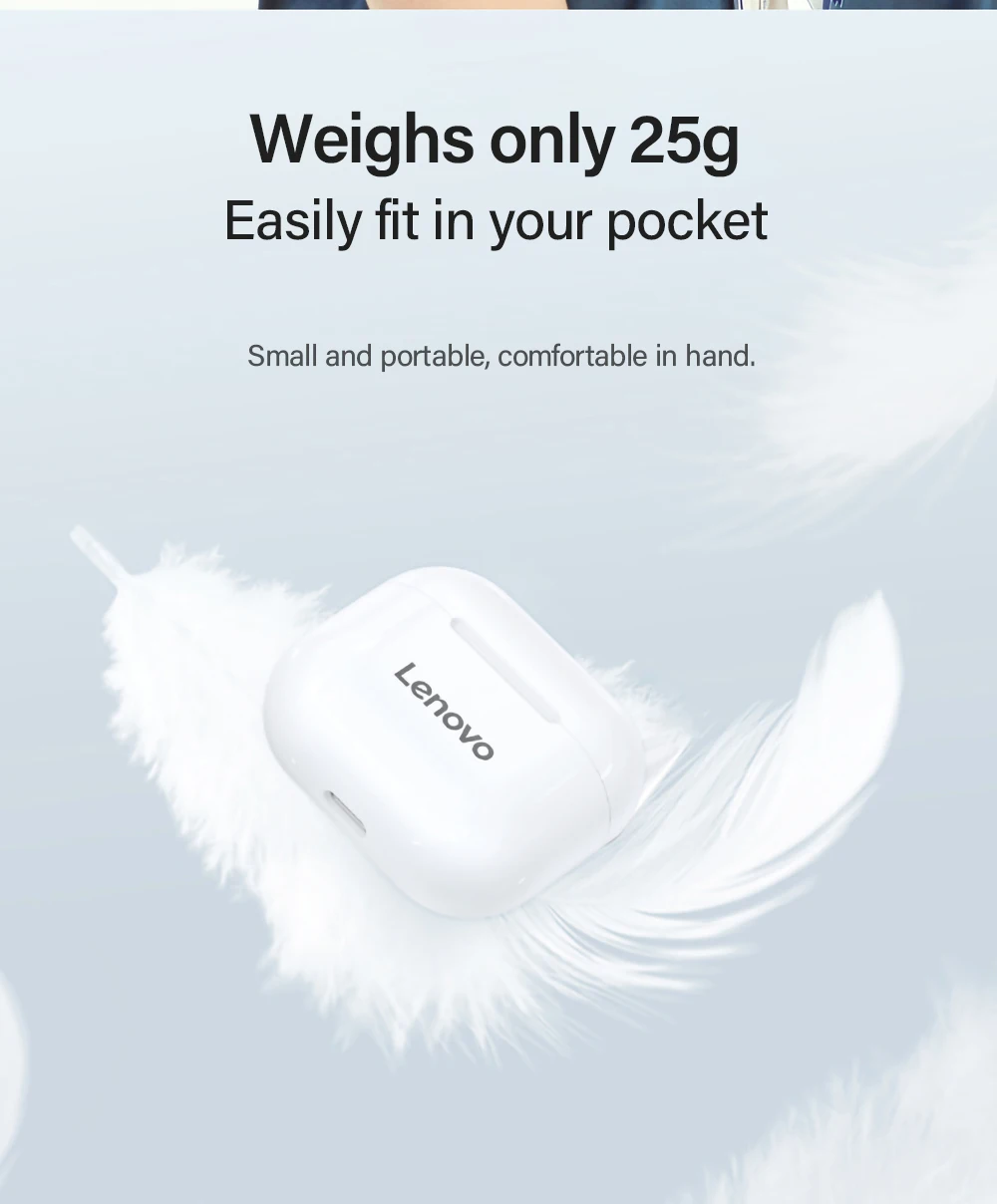 100% Original Lenovo LP40 TWS Bluetooth Earphone Mini Earbuds Wireless Headphones with Mic for iPhone 13 Xiaomi Sport Game