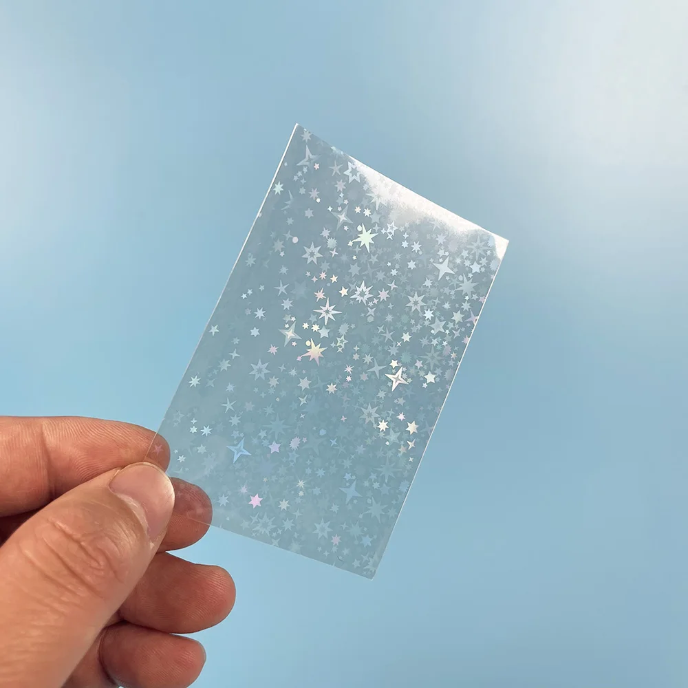 100 Pcs Tarot Rainbow Foil YGO Transparent Laser Clear Sleeves