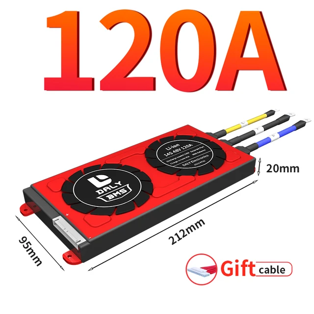 Daly BMS Li-Ion LiFePO4 BMS 3s-24s 12V 24v 36V 48V 60V 72V 29,6 in15A 20A 30A 40A 50A 60A 80A 100A 120A 150A Lithium battery BMS 120A separate