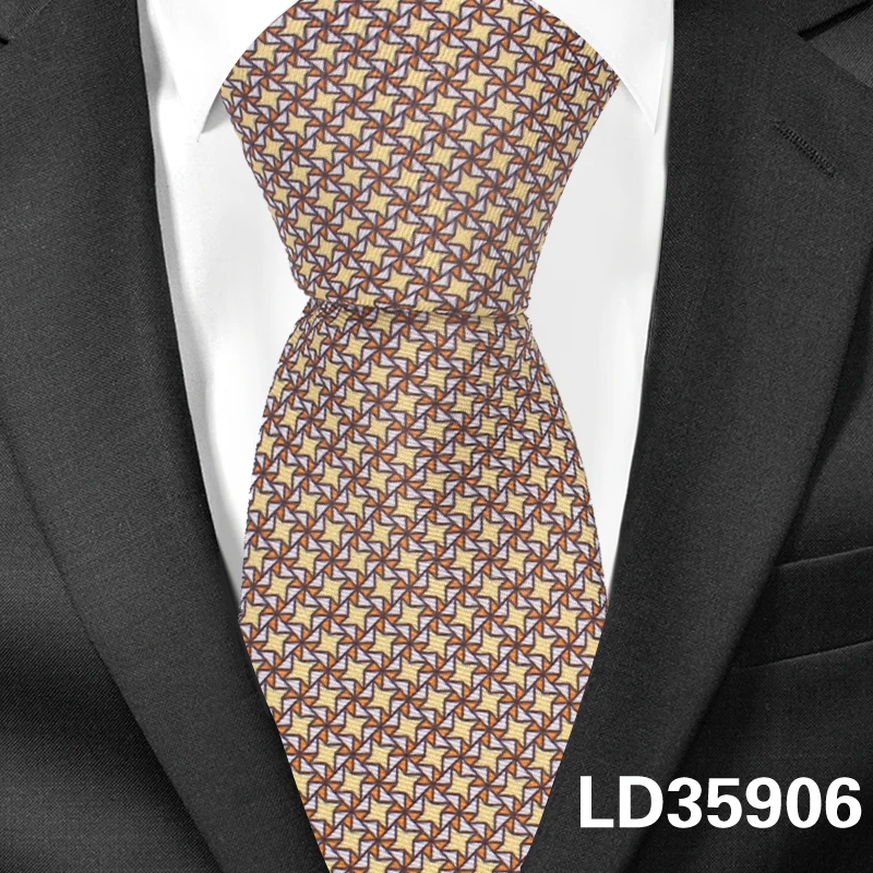 LD35906 Модный принт шеи галстуки для мужчин женщин полиэстер цветочный шейный платок для деловые свадебные костюмы Тонкий галстук изящный мужской галстук Gravatas - Цвет: LD35906