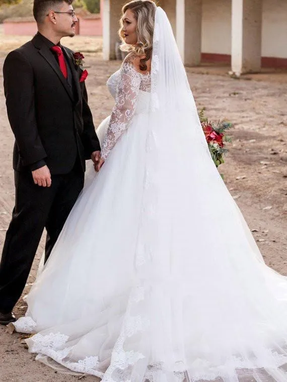 Большие размеры, свадебные платья с длинными рукавами, с открытыми плечами, с коротким шлейфом, иллюзия корсета, кружева, страна, сад свадебные платья, robe de mariee