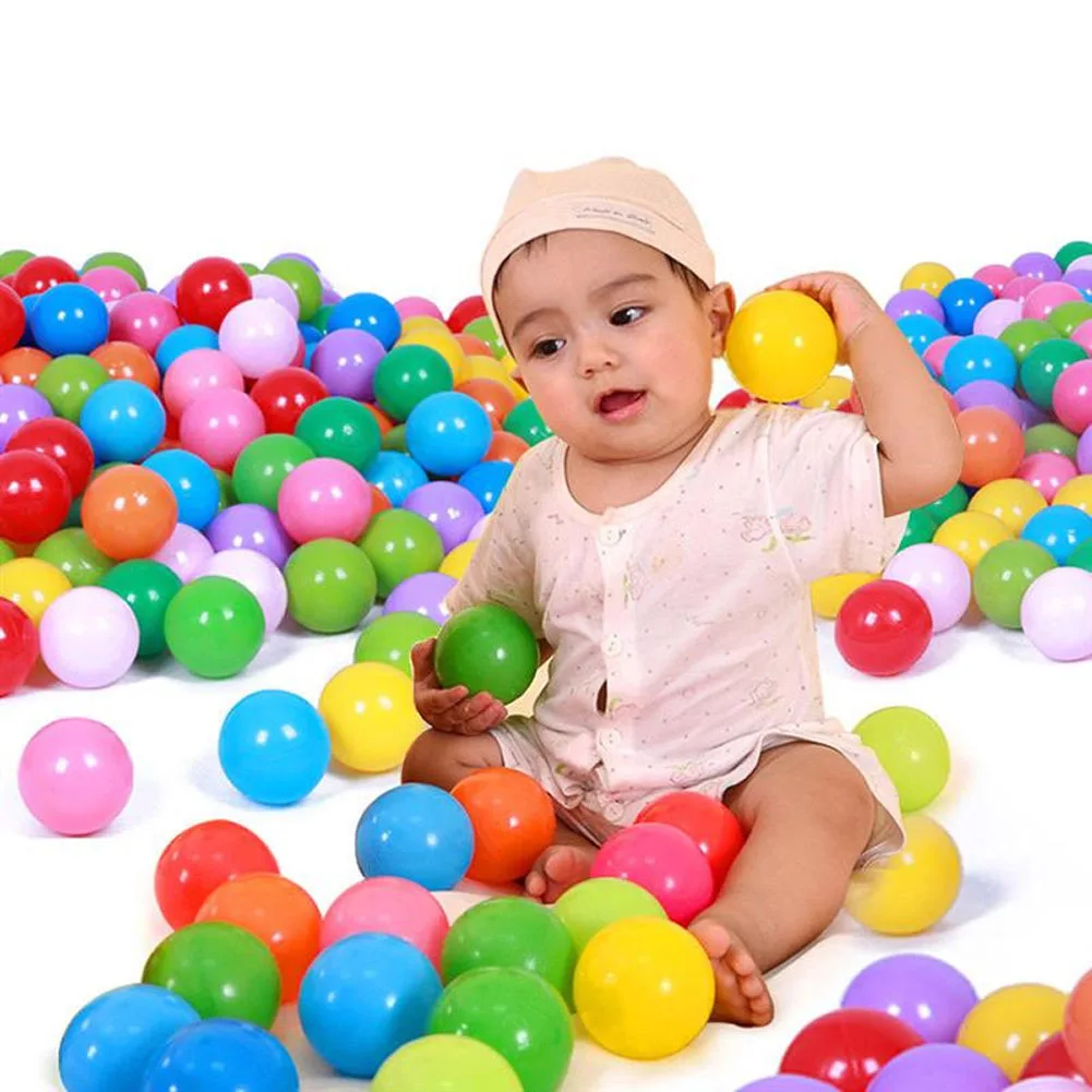 100 шт игровые мячи Мягкие пластиковые нетоксичные фталат-бесплатно раздавливаемые ямы Мячи Детские игрушки плавающие ямы игрушки
