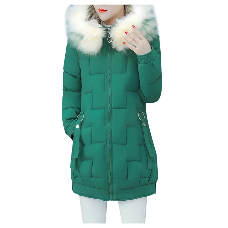CHAMSGEND новая парка женские зимние пальто Длинные повседневные меховые куртки с капюшоном теплые парки женские пальто 923 - Цвет: GN