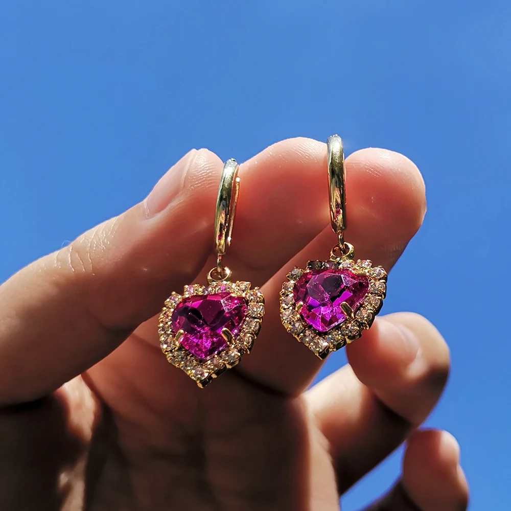 Claire en or - Boucles D'oreilles En Forme De Cur Pour Femmes, Bijoux ...