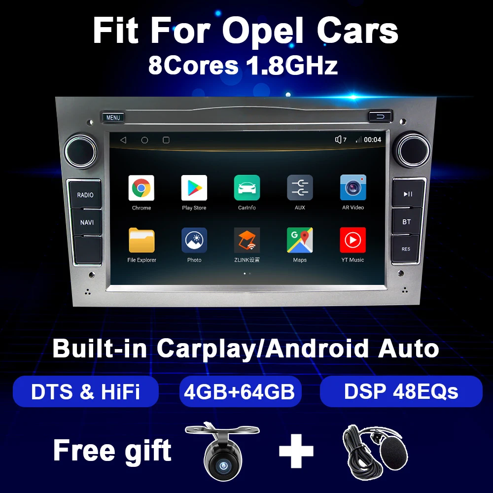 DTS DSP Android Car Radio For Opel Astra H G J Vivaro Zafira B Vectra C Corsa D C Meriva Autoradio Stereo Multimedia GPS 2 Din