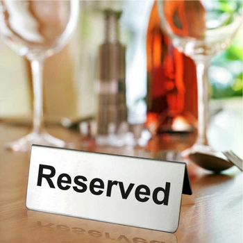 

Hotel 3D Table Sign Stainless Steel Table Sign Reserved for Special Guests Restaurant Takeaways Double Sided Cafe Reusable Bar