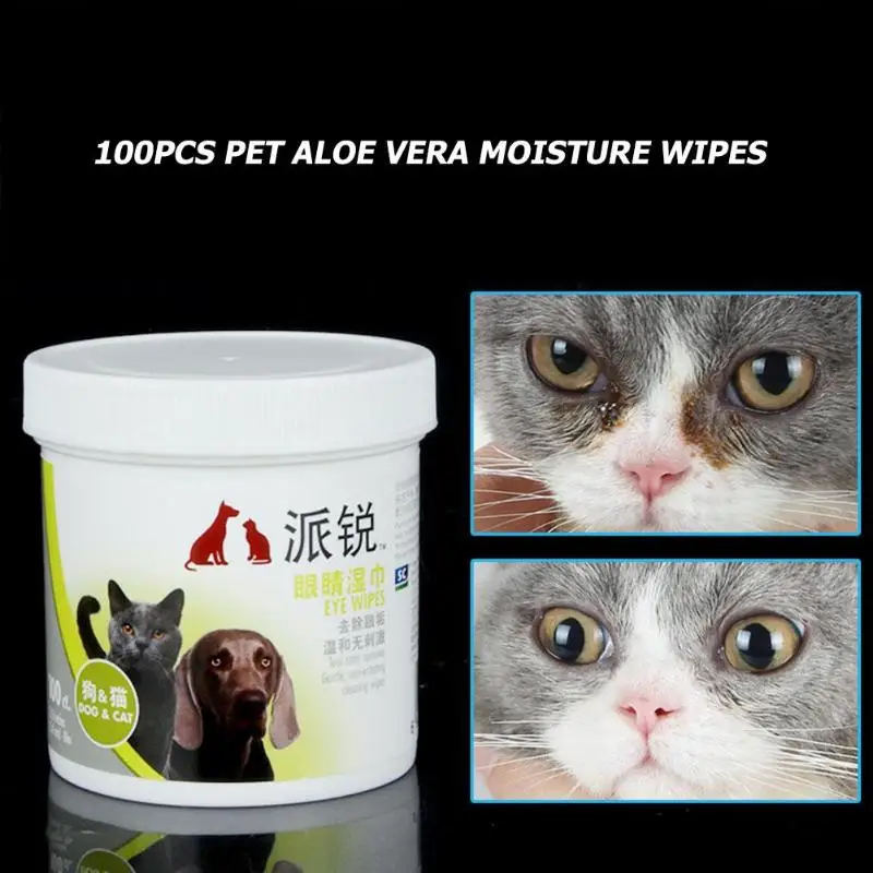 100 шт бумажные полотенца для очистки глаз для домашних животных, для кожи, нетканый материал, для собак, кошачьих глаз, влажные салфетки, нетоксичное средство для удаления пятен
