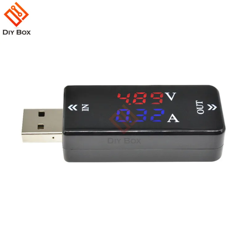 Амперметр Вольтметр прямая версия трехбитного USB измерительного инструмента для измерения напряжения тока двойной красный и синий
