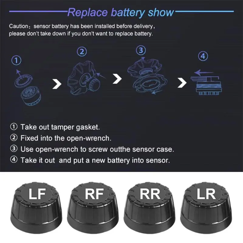 AN-06 умный автомобиль TPMS система контроля давления в шинах солнечной энергии цифровой ЖК-дисплей автоматическая система охранной сигнализации s шины