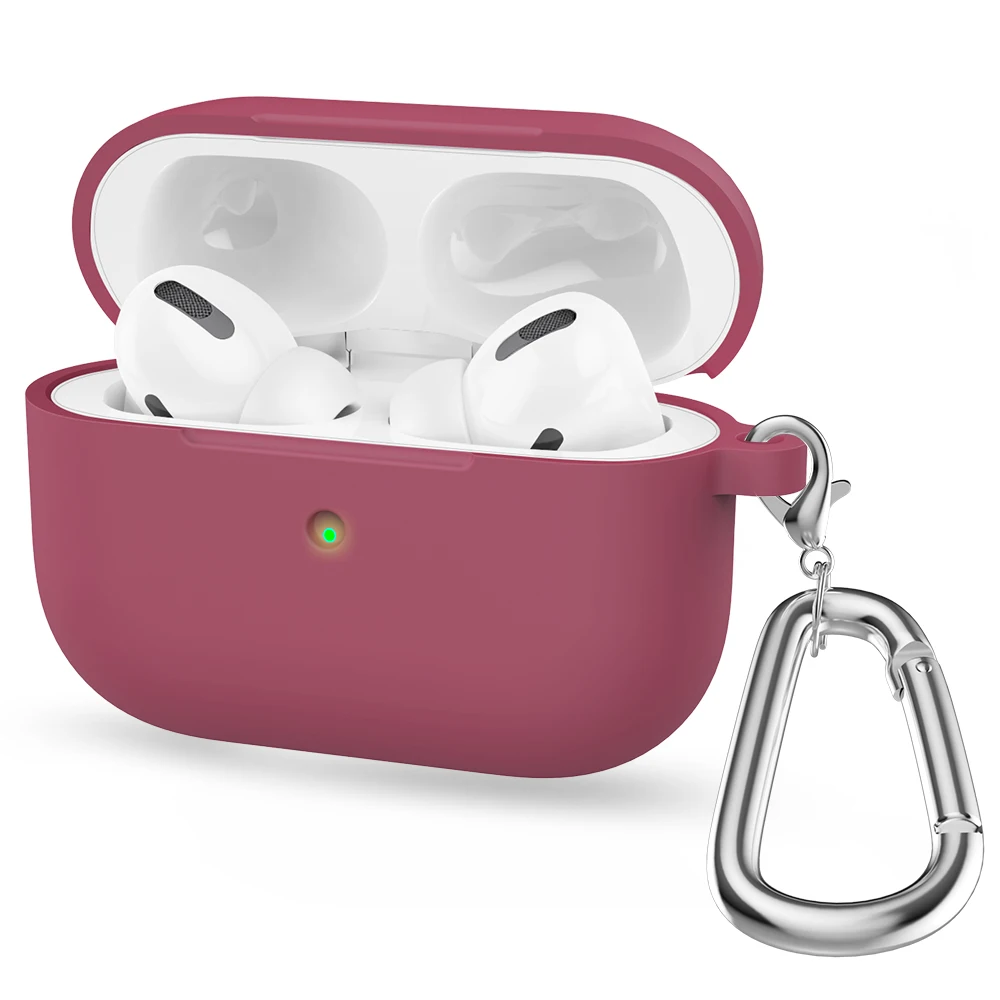 Мини Мягкий силиконовый чехол для Apple Airpods Pro противоударный чехол для Apple гарнитура для AirPods чехол s для Airpods Pro защитный чехол - Цвет: Meiguihong