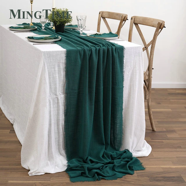 Chemin de Table de Mariage en Gaze de Coton Terracotta, Serviettes  Naturelles Rouillées, Décorations de Noël pour la Maison, 63x300/500cm -  AliExpress