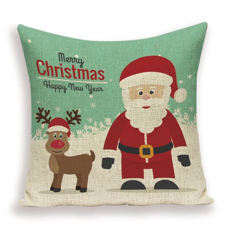 Merry Christmas чехол для подушки Happy Christmas Tree Чехлы для подушек с мультяшным оленем постельное белье для дома декоративное постельное белье Cojin Kissen - Цвет: L1691-21