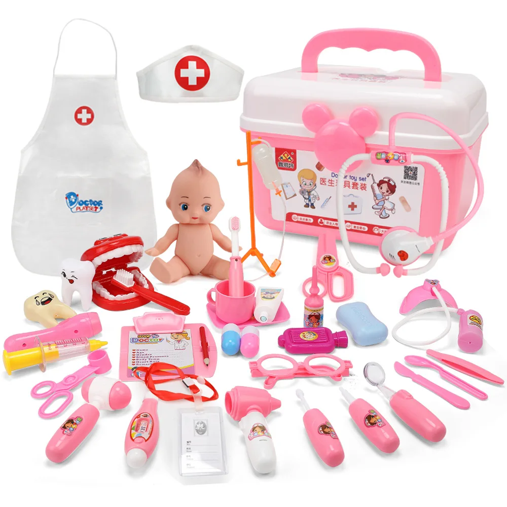 

Children Doctor Toy Set Sound Making Light Echometer Doctor Set Model Play House Medical Care Toolbox
