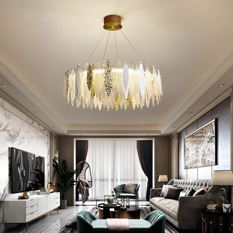 Modern Gold Crystal Leaf Design Rectangle Lighting Fixtures 3 Modern Gold Crystal Leaf Design Rectangle Lighting Fixtures 3