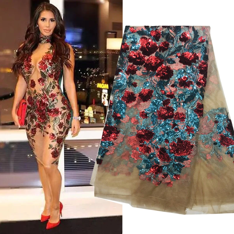2019-Latest-Sexy-French-Embroidered-Tulle-Lace-Africa-Sequins-Mesh-Lace-Fabric-Sewing-for-Party-Wedding