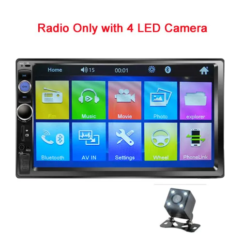 Автомагнитолы 2 DIN " Full HD Сенсорный экран Mirrorlink цифровой стерео Bluetooth аудио Музыка обоих концах для подключения внешних устройств к автомобильной магнитолы MP5 мультимедийный плеер - Цвет: No Contral LEDCamera