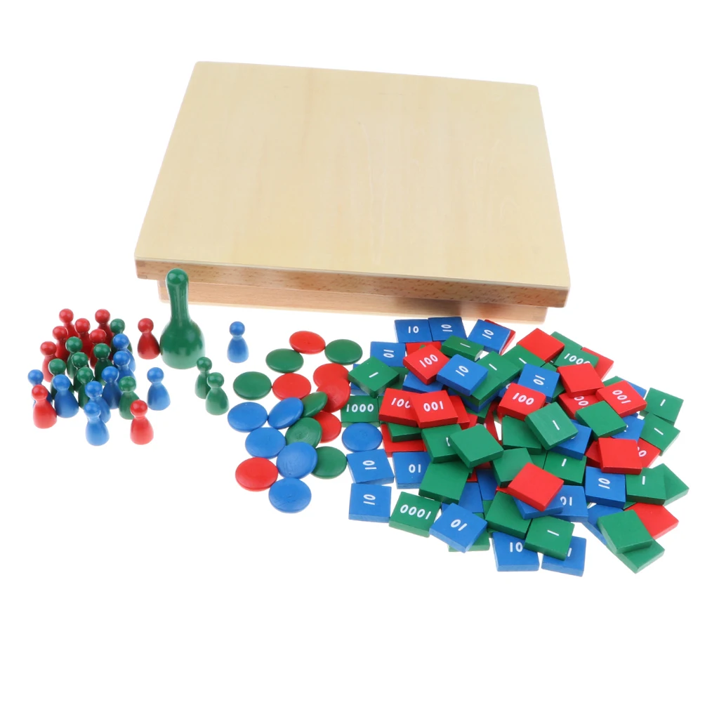 

Professional Montessori Stamp Game Material Kids Counting Learning and Math Aids Wooden Toy