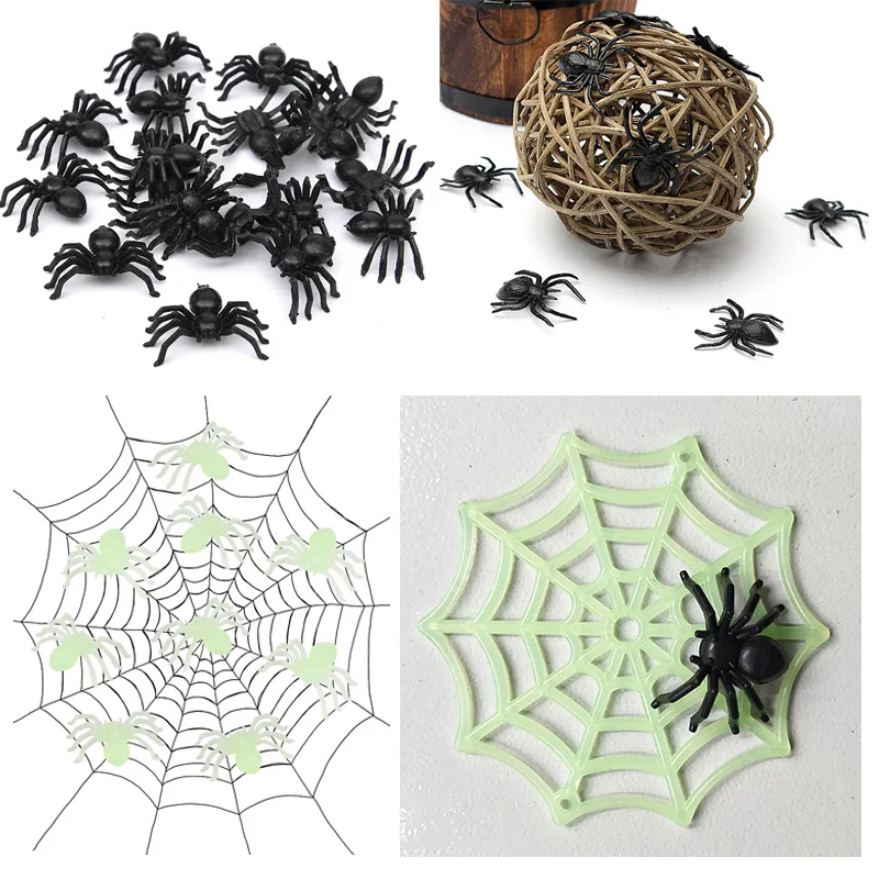 

10/50PCS Luminous Spider Web Halloween Decorations Party Props Home Ornament for living Room Wall Decoration