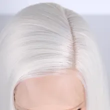 Bombshell 13*6 большой синтетический кружевной передний парик белый прямой жаростойкий волоконный натуральный парик для женщин