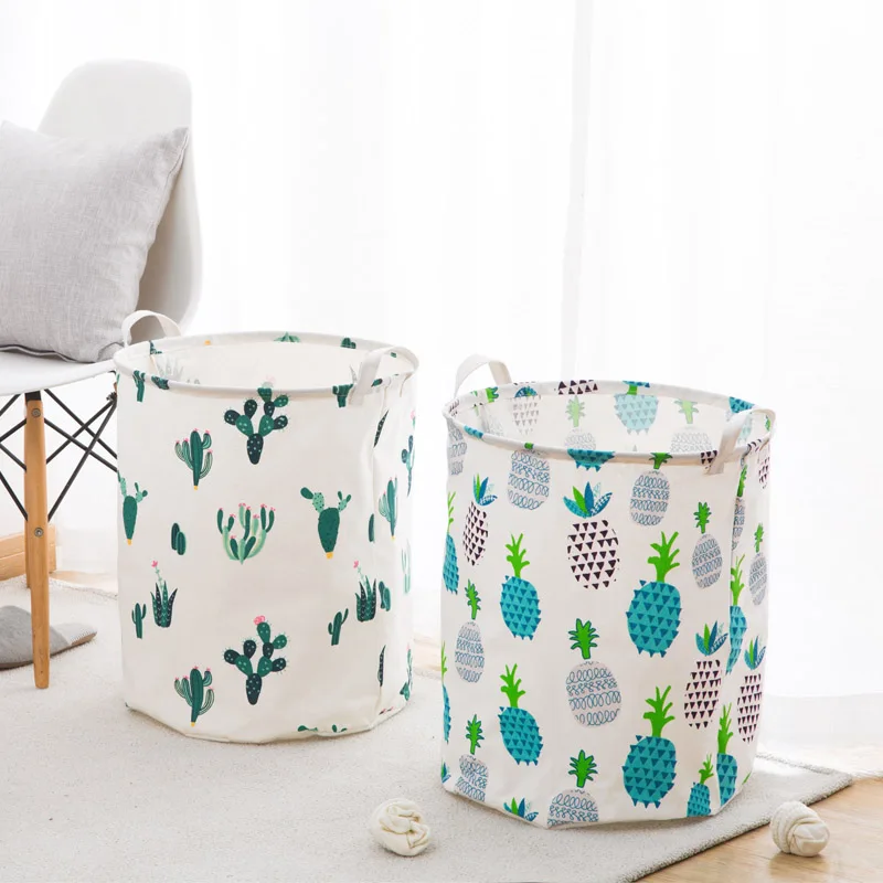 

Pineapple cactus portable Dirty clothes storage bucket large Laundry basket toy storage baskets organizer folding sundries a bag