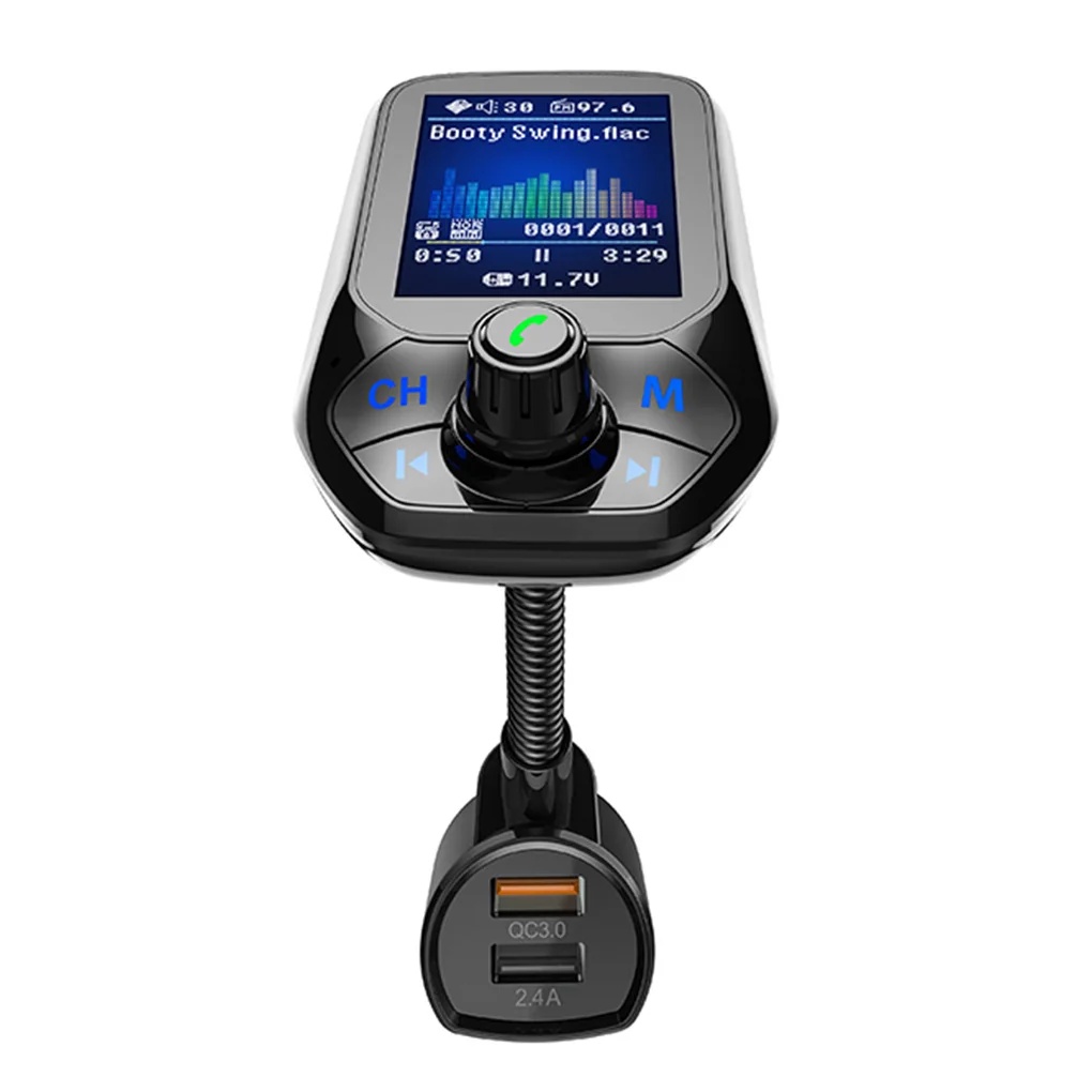 1,8 дюймов TFT цветной дисплей Bluetooth автомобильный комплект громкой связи USB быстрая зарядка fm-передатчик MP3 музыкальный плеер - Color Name: Black
