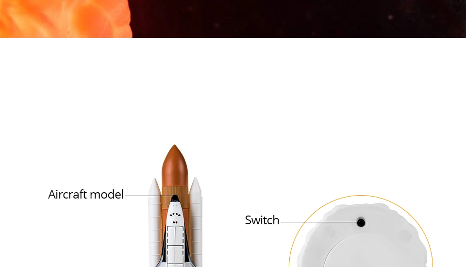 3D принт ракета светильник космический челнок лампа USB перезаряжаемая Настольная лампа Ночной светильник для любителей космоса Лунная лампа как украшение для спальни