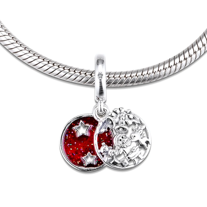 Beads fits for Necklaces Bracelets 100% 925 Sterling-Silver-Jewelry Santa Love Peace Joy Charms Free Shipping | Украшения и