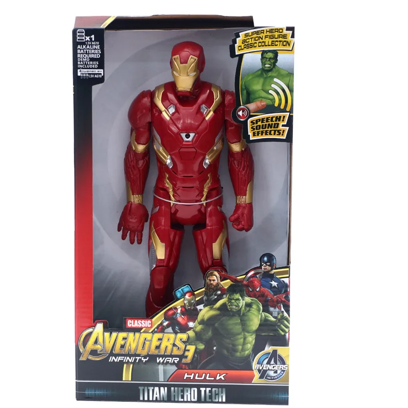 iron man Marvel игрушки Мстители 4 фигурка супергероя Железный человек Халк Капитан Америка Тор человек паук Супермен модель игрушки - Цвет: iron man
