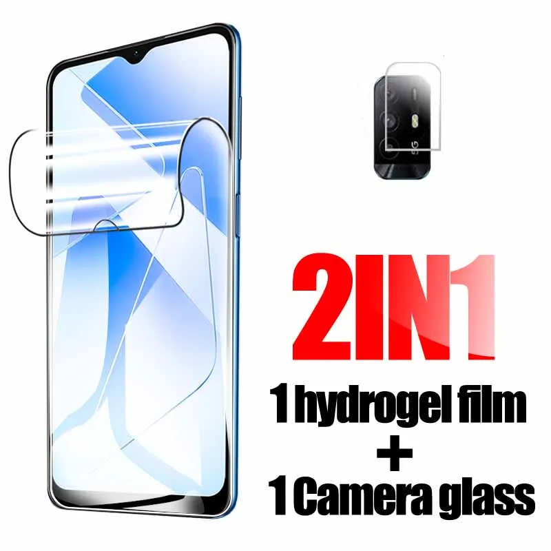 4in1 Hydrogel Film Screen Protector for Oppo A55 5G A53S  A54 A15 A73 A93 A52 A72 A92 A94 5G  A92S 4G Soft Protect Camera Glas iphone screen protector Screen Protectors