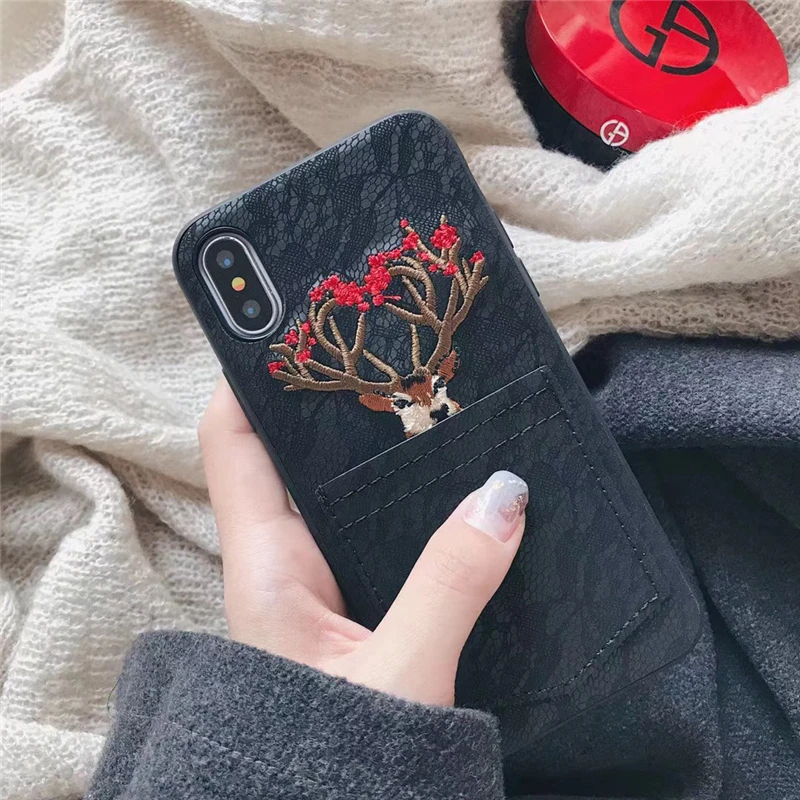 Роскошный бутон шелковой текстуры Milu Олень чехол для телефона для iphone 11 11 Pro Max XR XS Max X 6 7 8 Plus полное заднее покрытие с карманом
