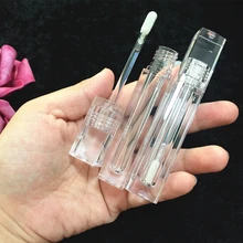 Kare şeffaf dudak parlatıcısı tüp ambalajı 5 ML ruj boş 10/25/50 adet şeffaf şeffaf dudak parlatıcısı tüp değnek kapları