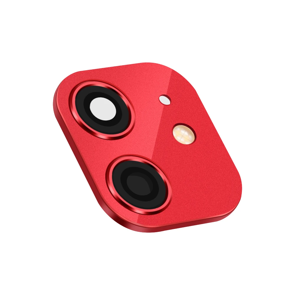 Роскошный поддельный объектив камеры поддержка вспышки крышка протектор стекло чехол наклейка секунд изменить на i Phone 11 Pro Max для i Phone XR X - Цвет: red-XR