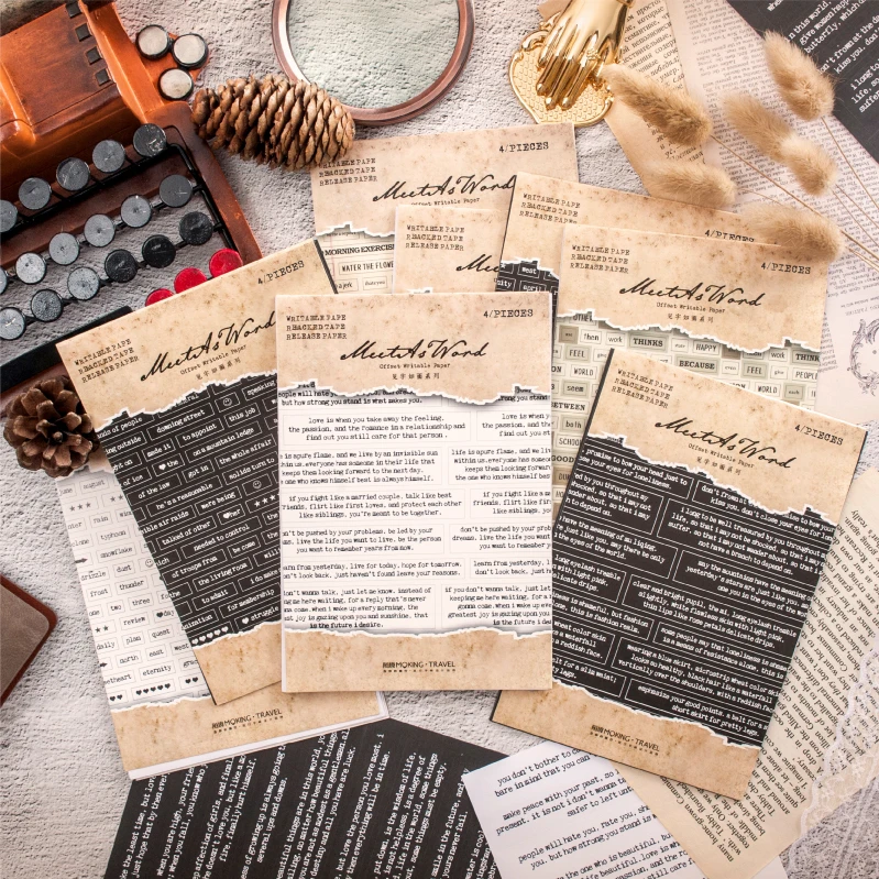 

Vintage English Record Multi-function Bullet Journal Decorative Paper Sticker Scrapbooking Stick Label Diary Stationery Album S