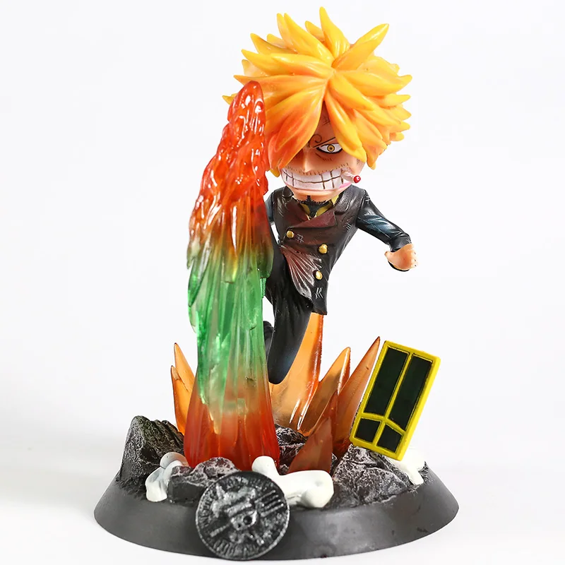 Аниме one piece GK Brook Sanji Nami Roronoa Zoro Franky Usopp ПВХ Статуя Коллекционная модель игрушки - Цвет: Sanji no box