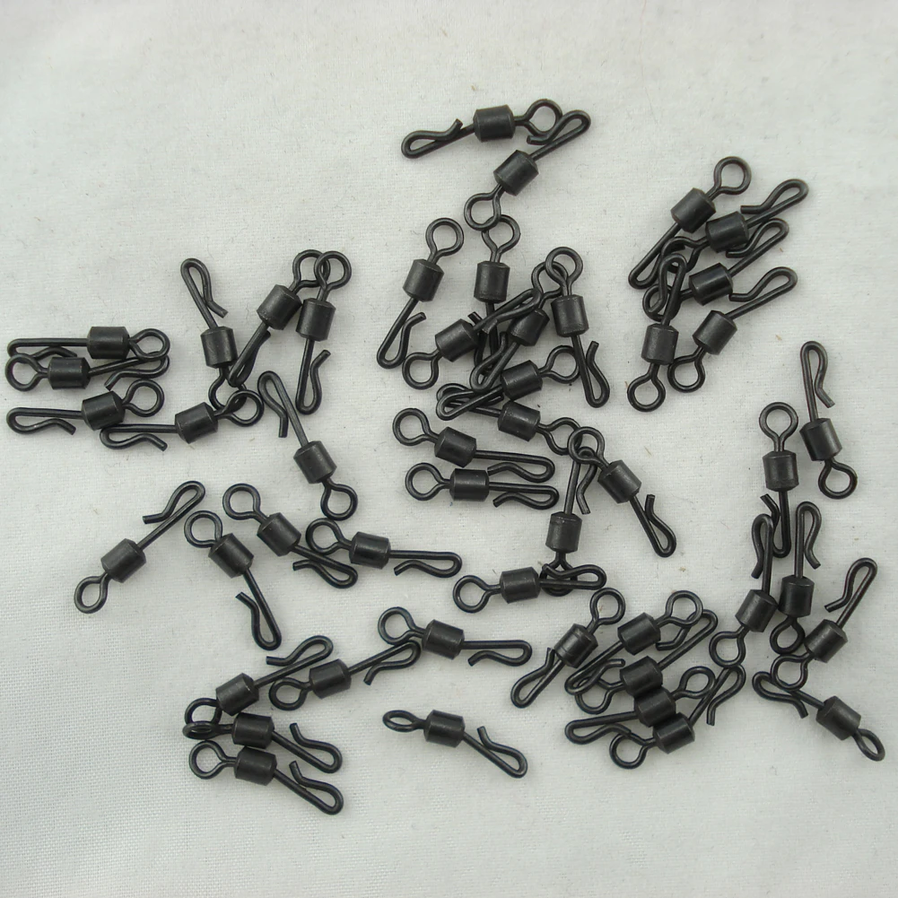 Fishing Accessories Fishing Swivels Fishing Tools Fishing Tool Fishing Tackle Black Rolling Quick Change Swivels Carp Rigs Long Body Q-shaped Swing Snap Connector Carp Fishing Accessories