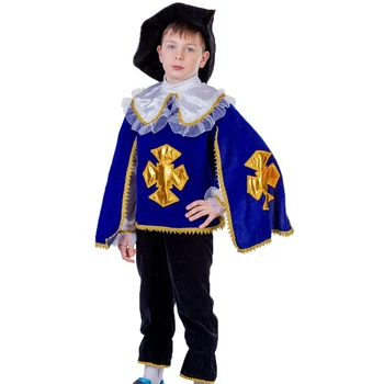 

Carnival costume "Musketeer", velvet, cape shirt, trousers, hat, height 122 cm