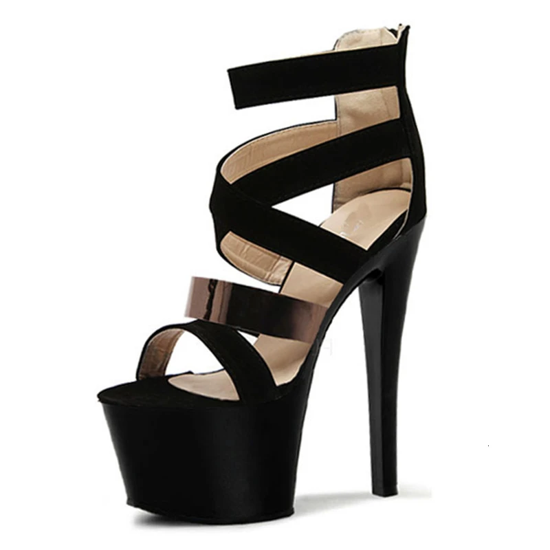 

Twerk Classics Wedding High-heels Female Shoes Open-toes Ankle Thick Platform Plus Size Roma Sandals Big-size