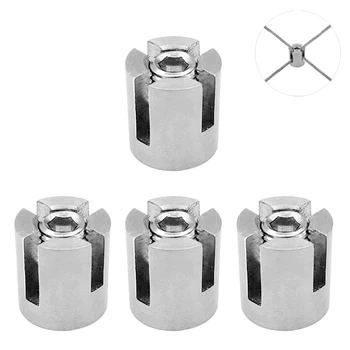 

4 Pieces Stainless Steel 316 Marine Grade 3mm Wire Rope Trellis Cross Clip