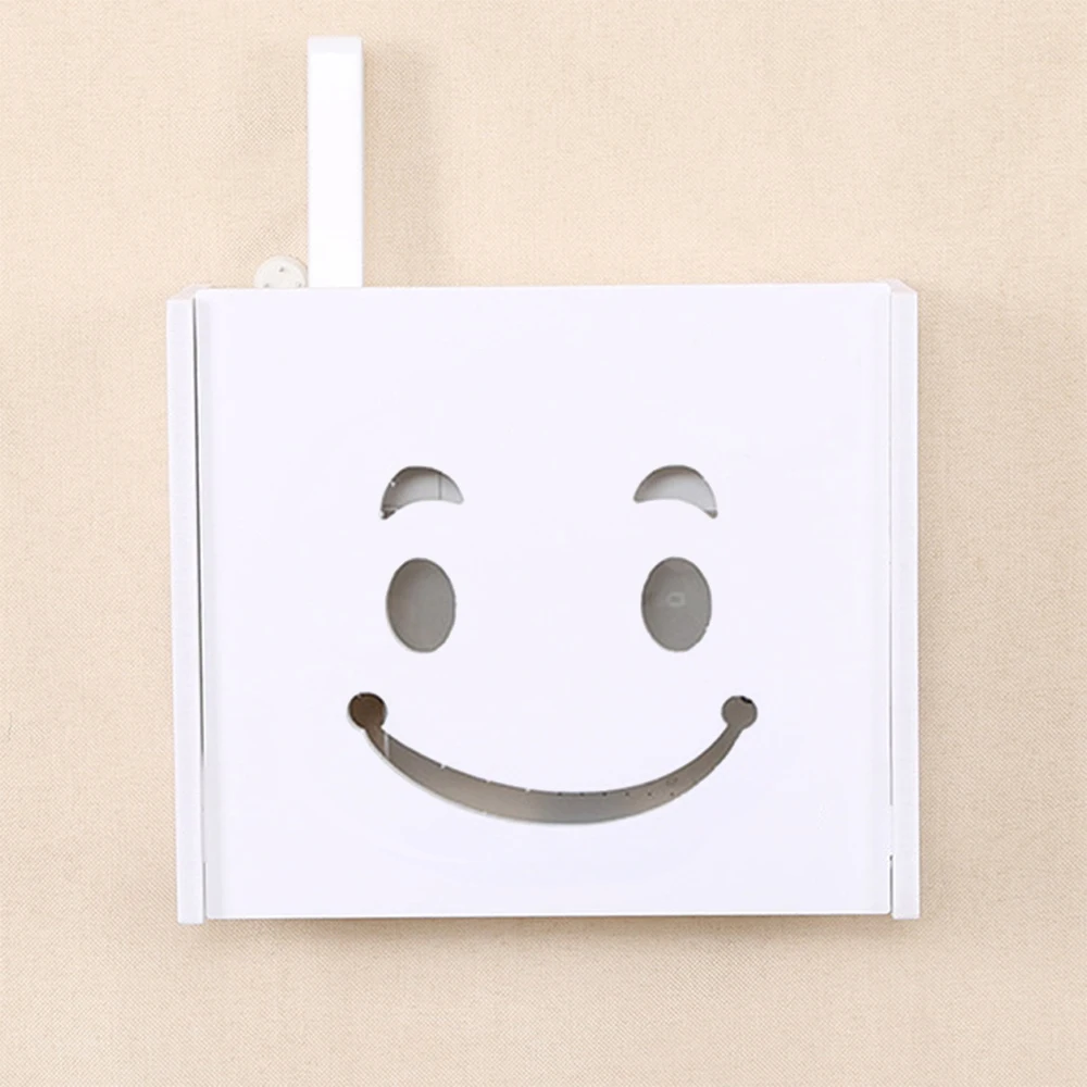 smile Wi-Fi роутер коробки для хранения для дома подвесной Декор кабель Разъем питания провода настенные полки хранения Органайзеры - Цвет: smile