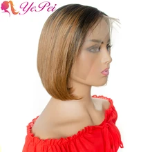 

13x4 Lace Front Short Bob Wig Pixie Cut Wigs Brazilian Straight Human Hair Wigs 130% Density Ombre Honey Blonde Human Hair Wig
