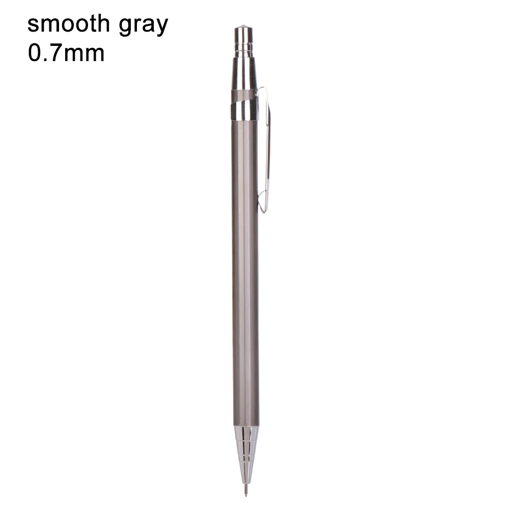 0.7mm smooth gray 0,5/0,7 мм Железный механический металлический карандаш для студентов, инструмент для рисования, ручка, матовый гладкий металлический механический карандаш с сеткой - Цвет: 0.7mm smooth gray